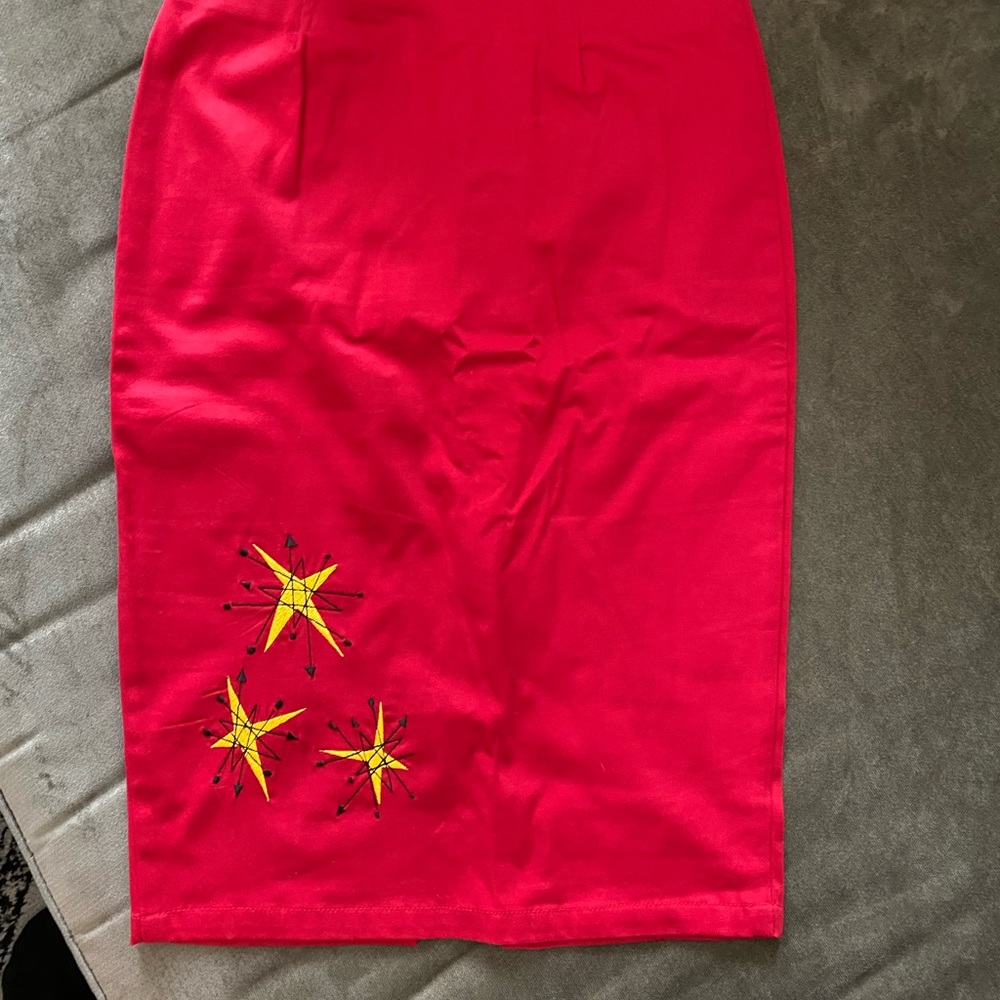 Zombie Kitten Red Starburst Pinup Retro Skirt M